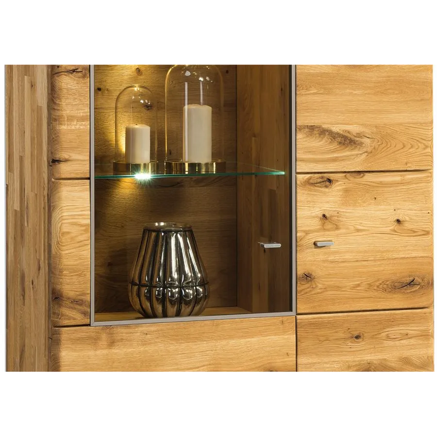 vitrine chêne massif avec porte vitrée collection VERONA