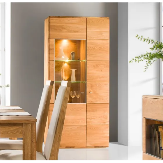 Vitrine verre et bois pour salon collection VERONA