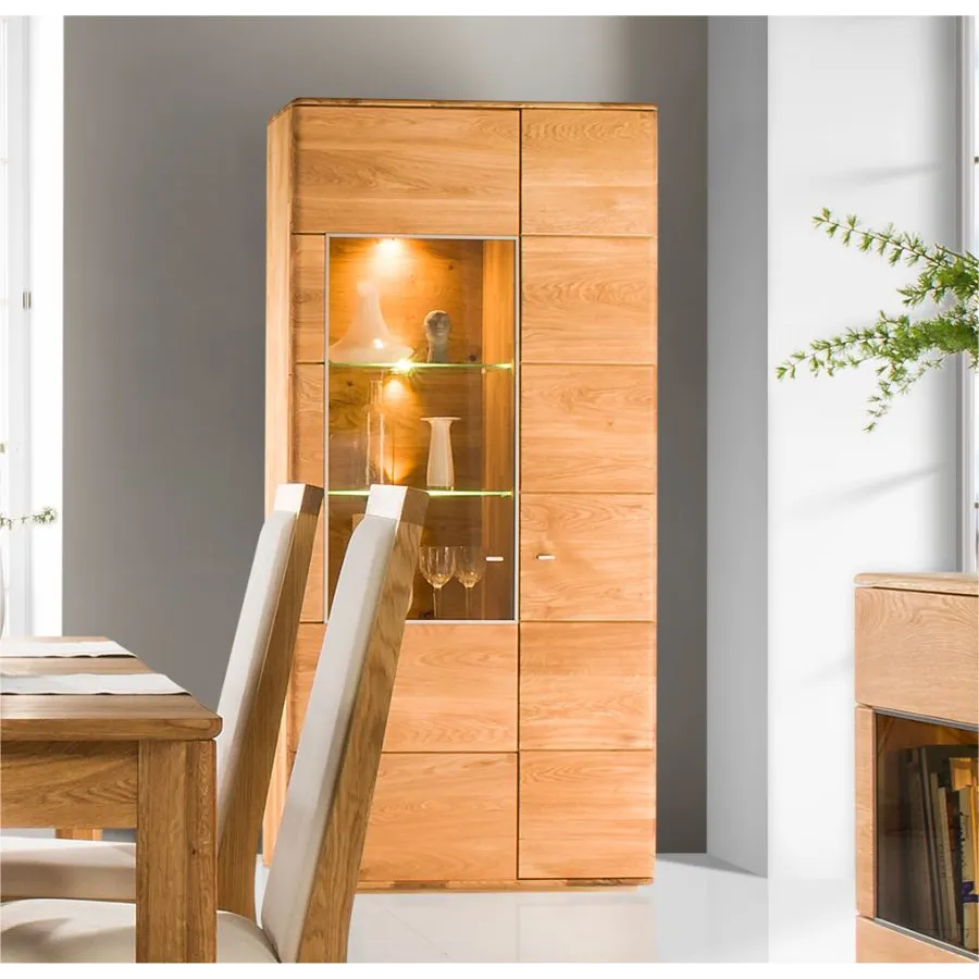 Vitrine verre et bois pour salon collection VERONA