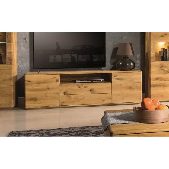 Meuble télé en bois 2 portes et 2 tiroirs ROMA
