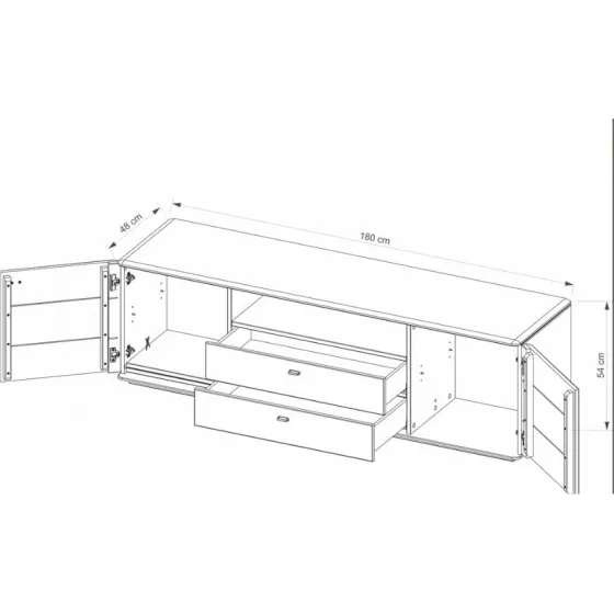 Meubles TV en bois large 180 cm collection VERONA