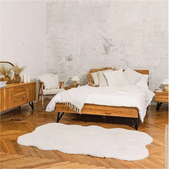 Lit en chêne massif design 140x190 collection VIGO