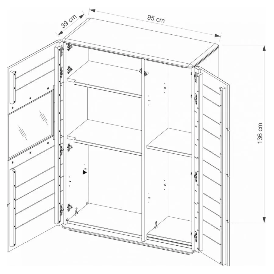 vaisselier bois 2 portes pour salon collection VERONA
