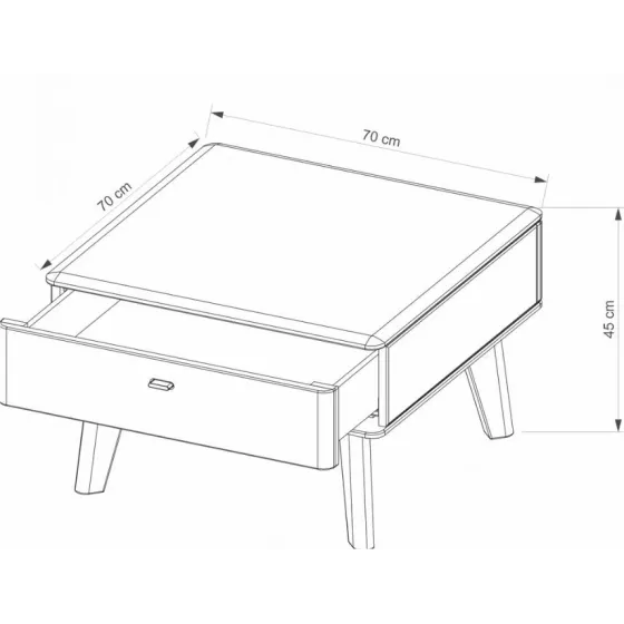 table basse bois 70x70 cm collection VERONA