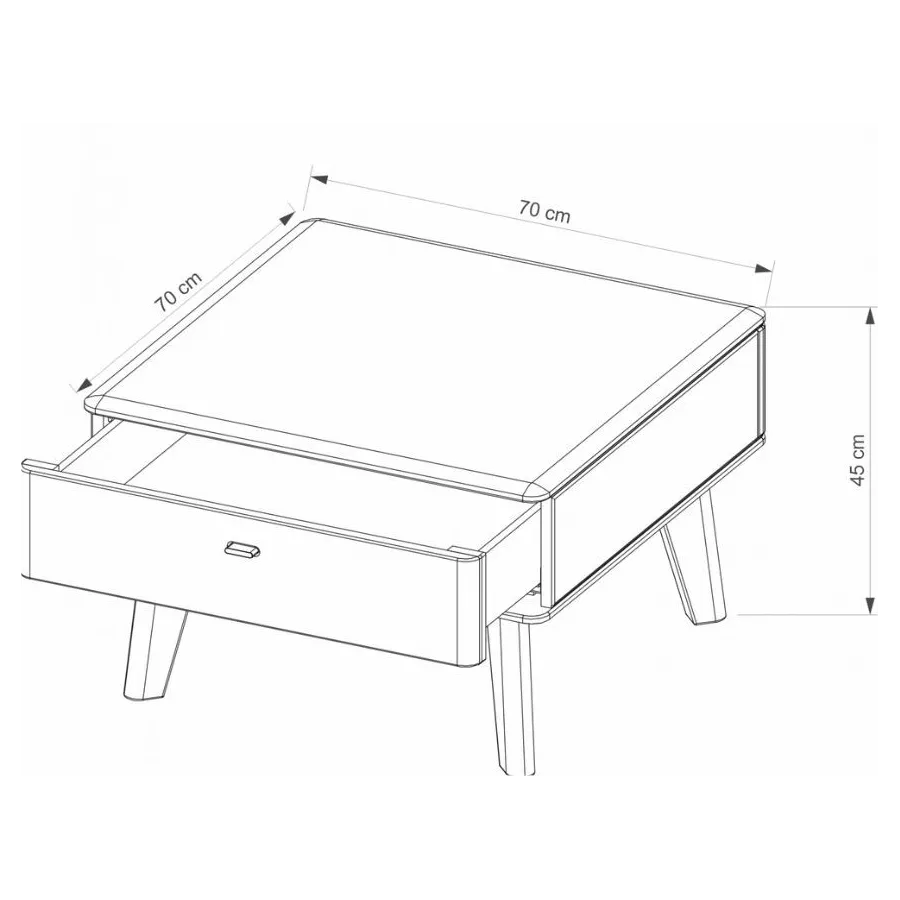 table basse bois 70x70 cm collection VERONA