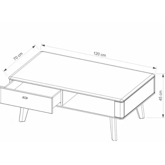 Tables basses en chêne 120x75 cm collection VERONA