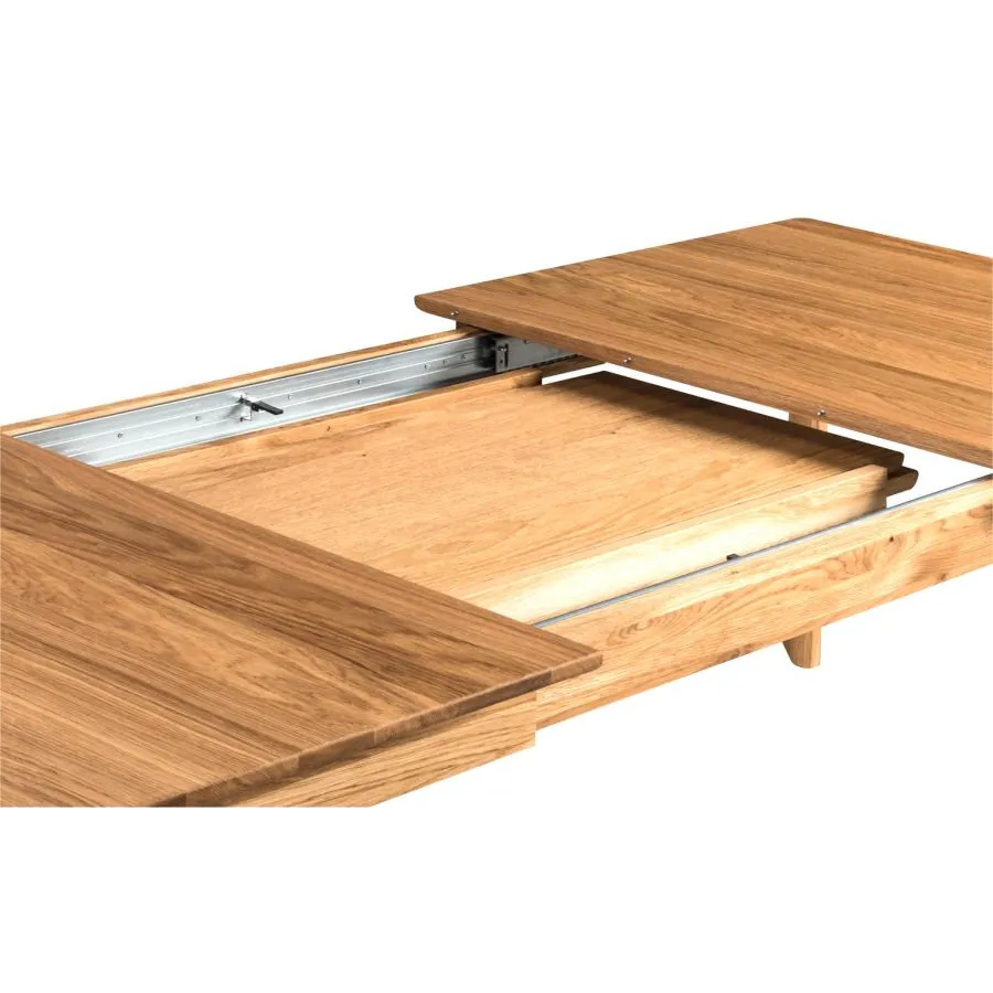 table bois massif extensible avec rails métalliques collection VERONA