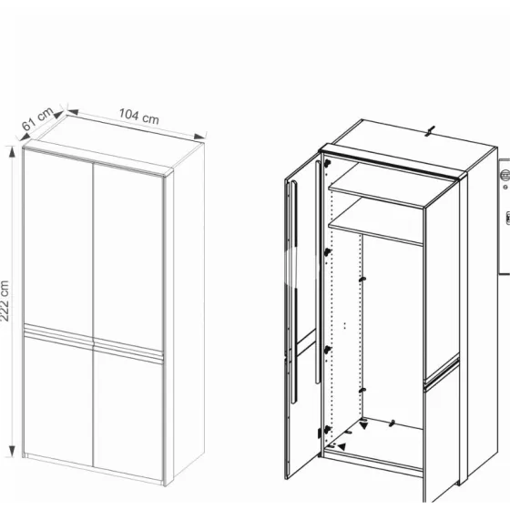 armoire dressing bois 100 cm collection VOLA