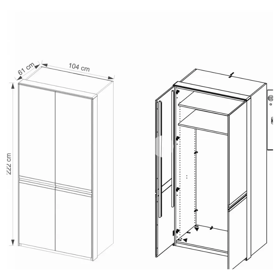 armoire dressing bois 100 cm collection VOLA