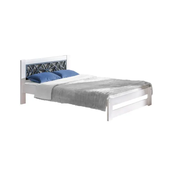Lit en pin massif finition blanc collection WHITE