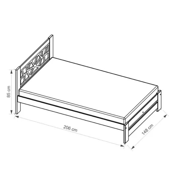 Lit en pin massif 140x200 collection WHITE