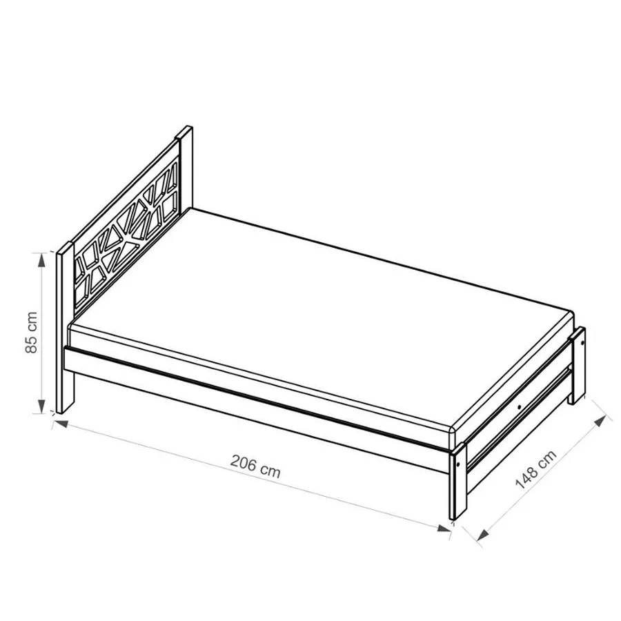 Lit en pin massif 140x200 collection WHITE