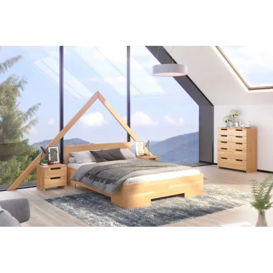 Lit en bois massif pour chambre a coucher collection ZENNO