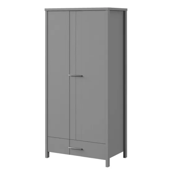 Armoire en bois pin massif finition anthracite collection NORWAY