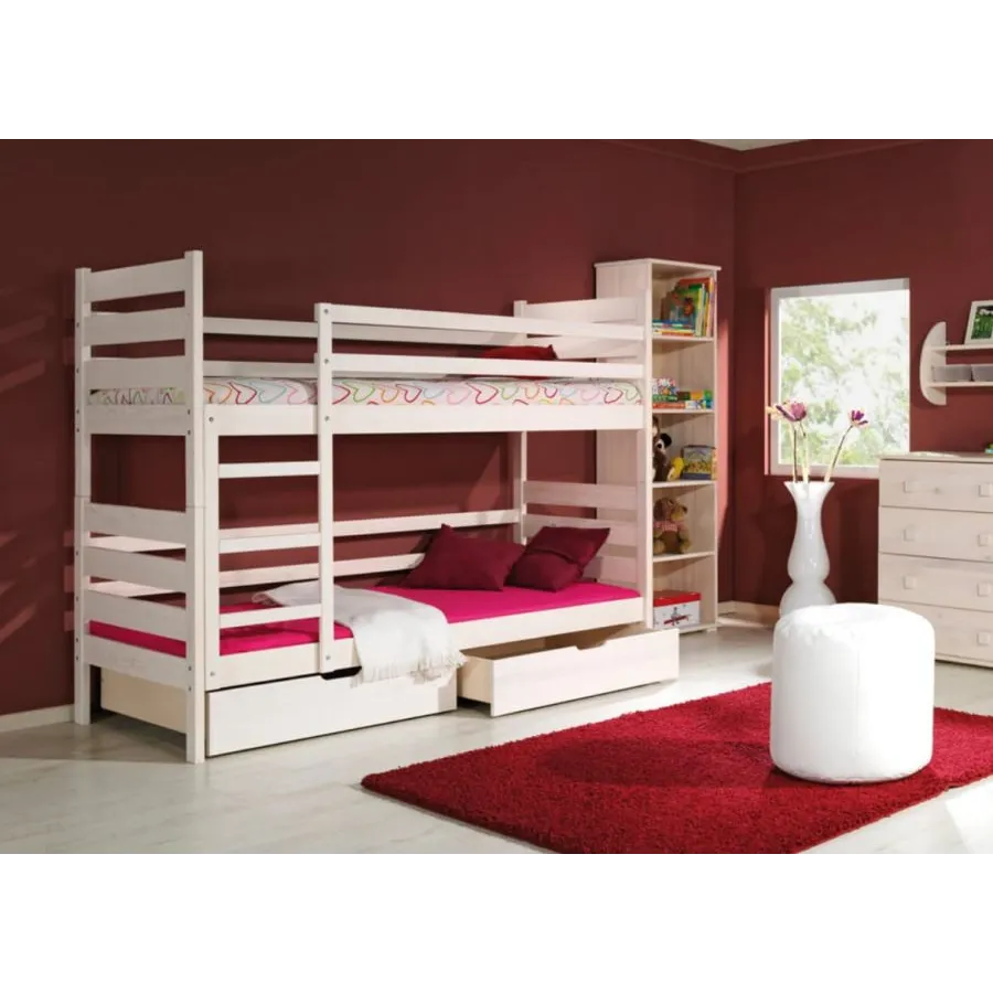Lit superposé en bois pour chambre enfant collection TOMI