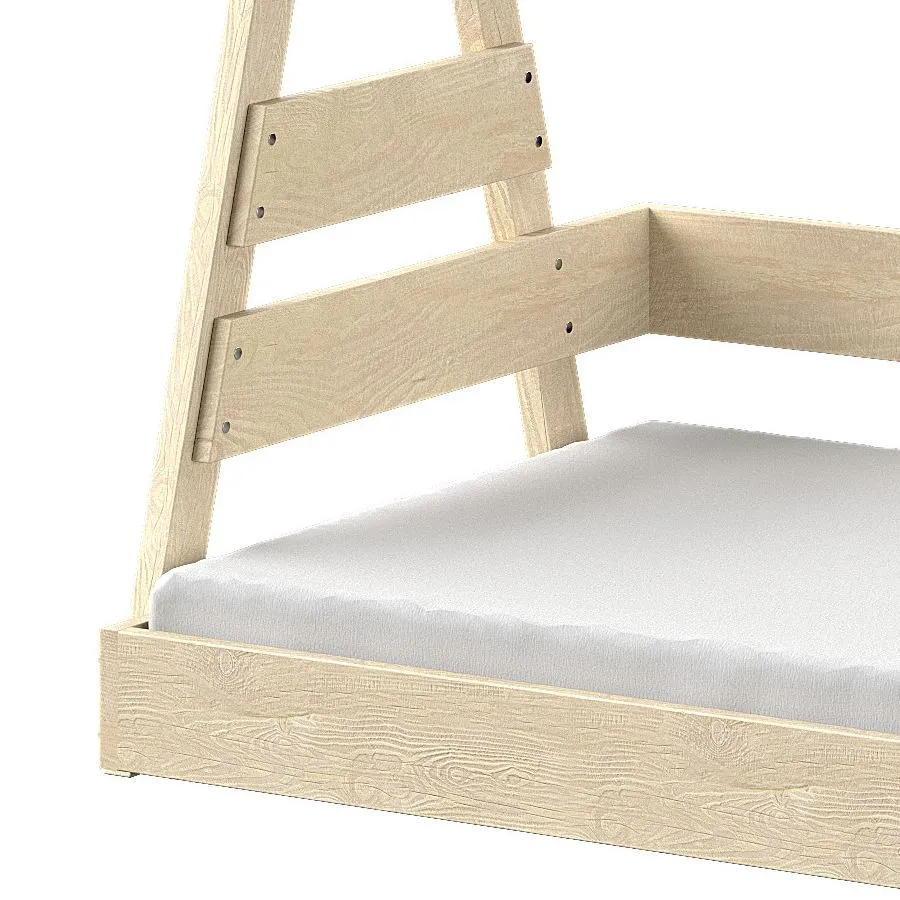 Lit cabane en bois massif naturel collection MOBI