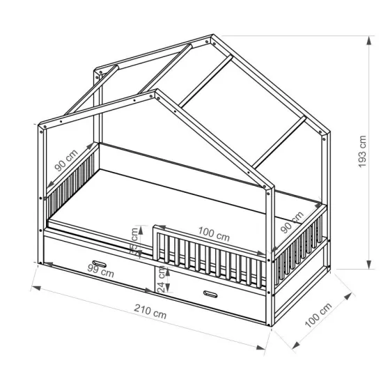 Lit cabane 90x200 collection SPOT