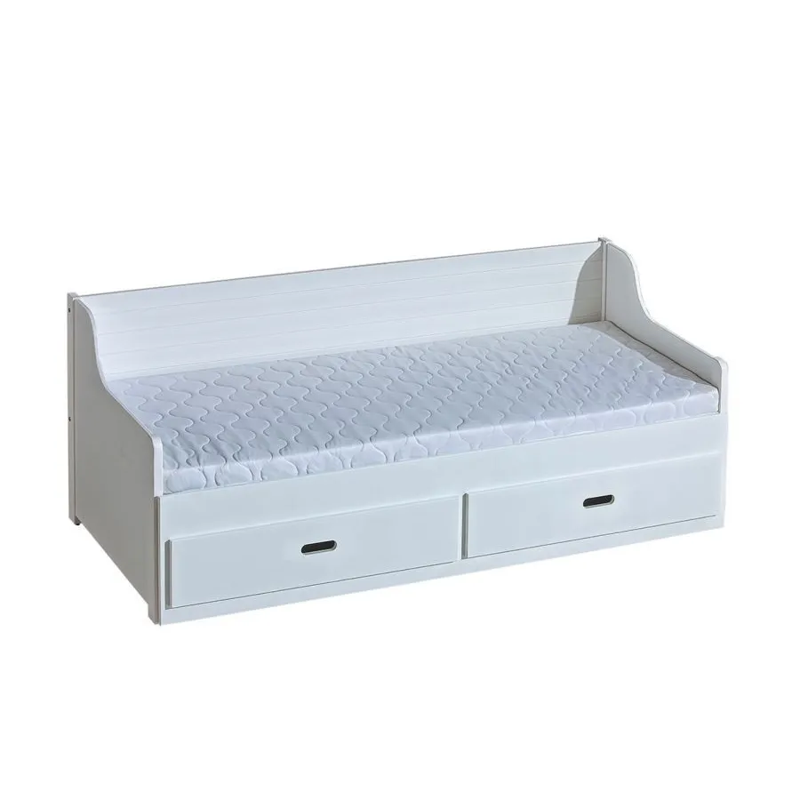 Lit gigogne blanc avec 2 tiroirs de rangement collection HOBBY