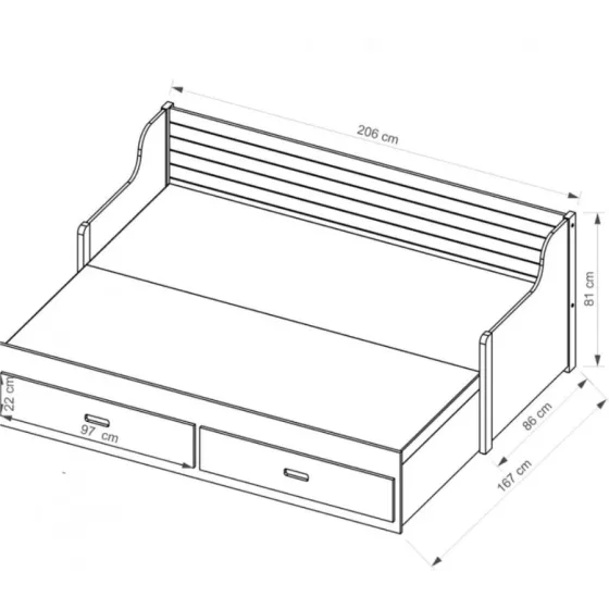 Lit gigogne bois 2 couchages collection HOBBY