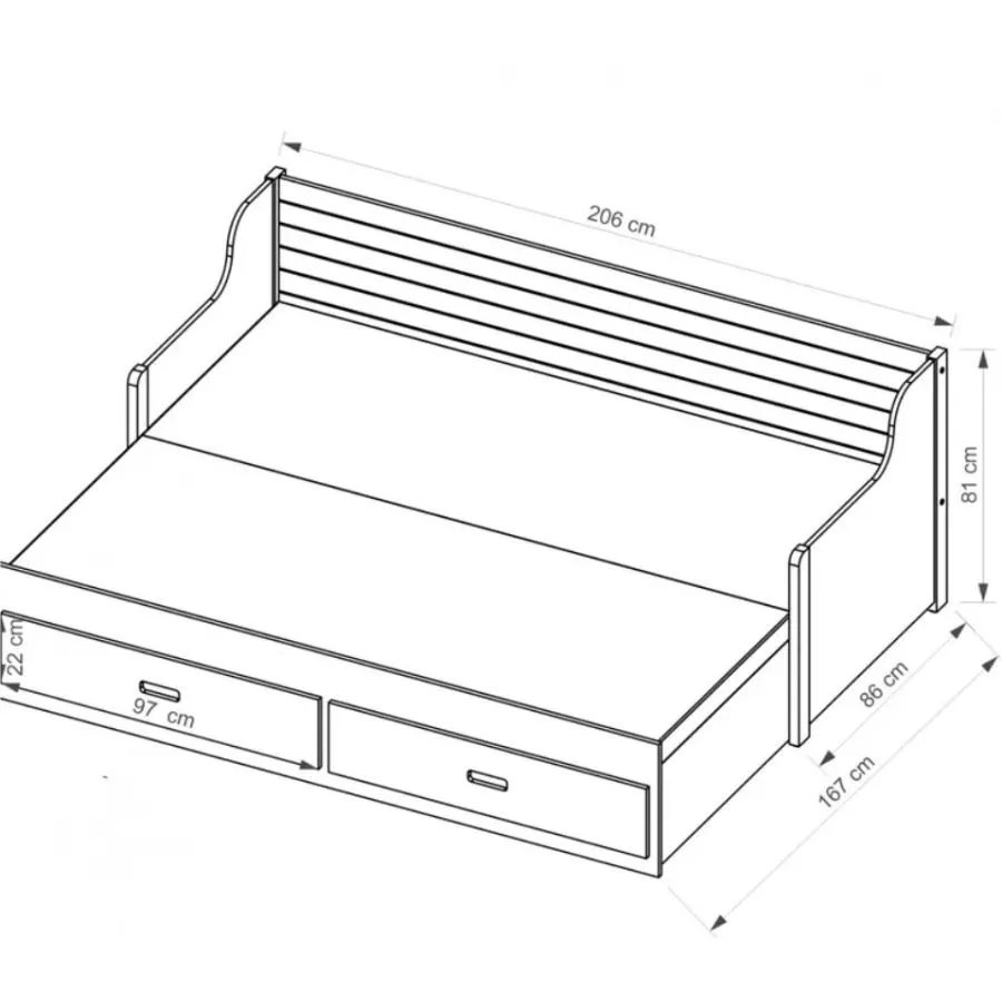 Lit gigogne bois 2 couchages collection HOBBY