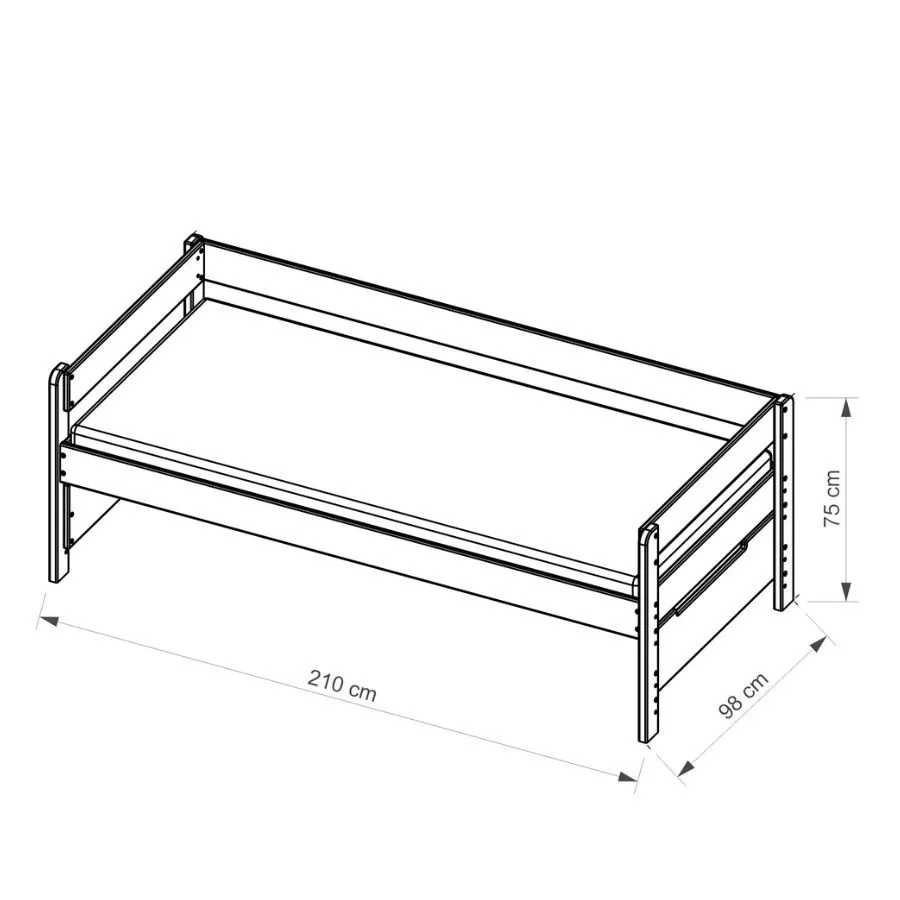 lit gigogne bois 90x200 collection TED