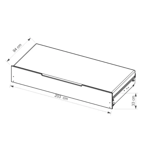 Tiroir de rangement pour lit gigogne 90x200 en bois collection TED