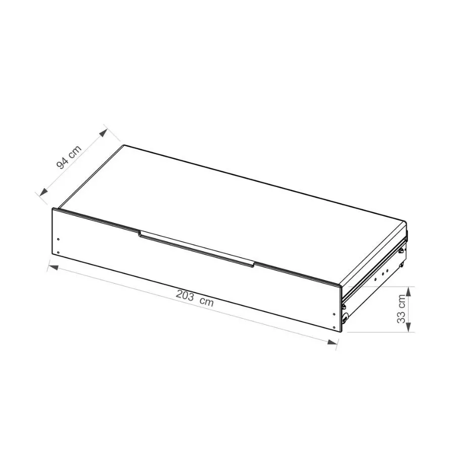 Tiroir de rangement pour lit gigogne 90x200 en bois collection TED