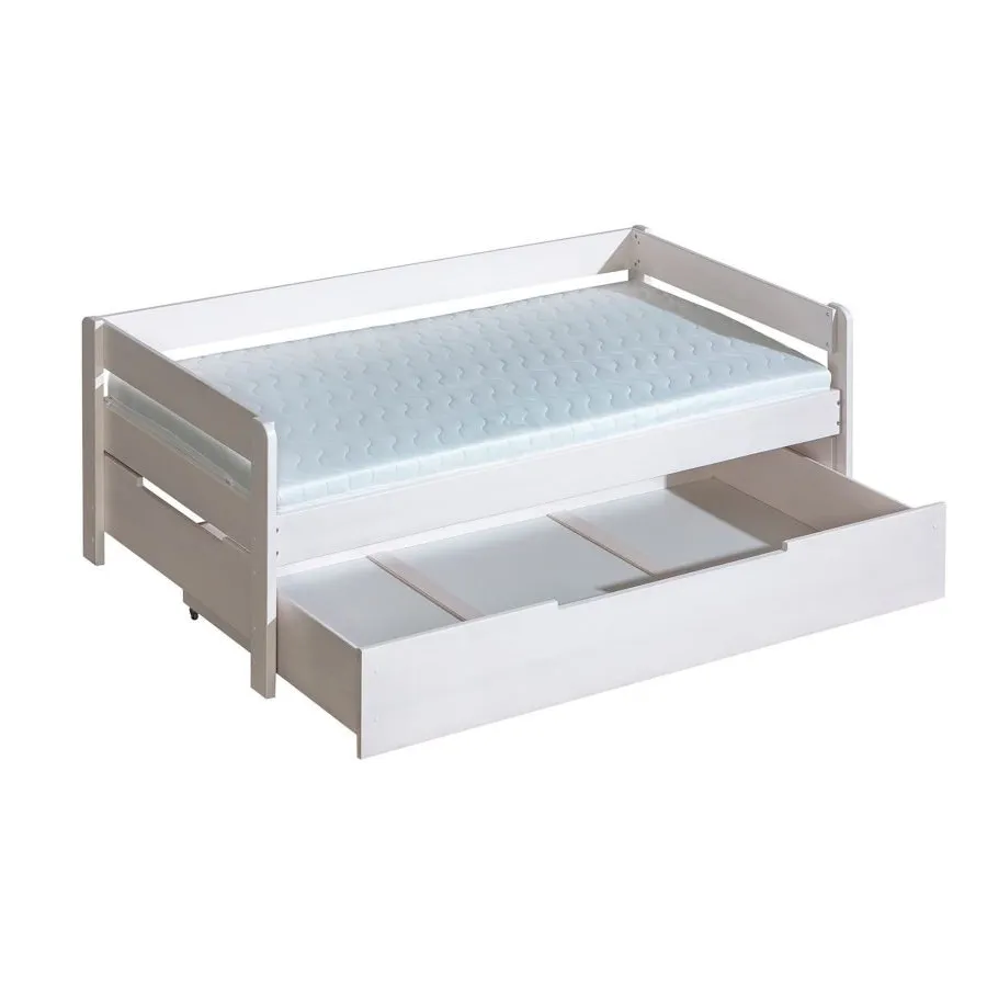 Lit enfant en bois 90x200 avec tiroir de rangement collection TED