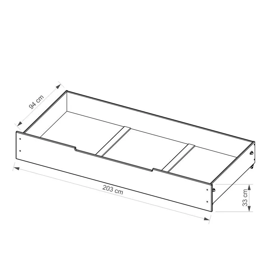 Tiroir de rangement pour lit enfant en bois 90x200 collection TED
