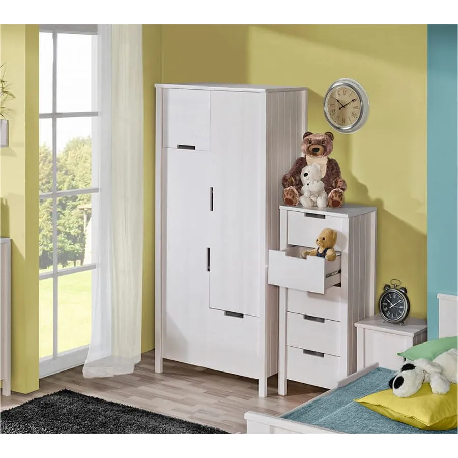 Armoire en bois finition blanc collection TOM