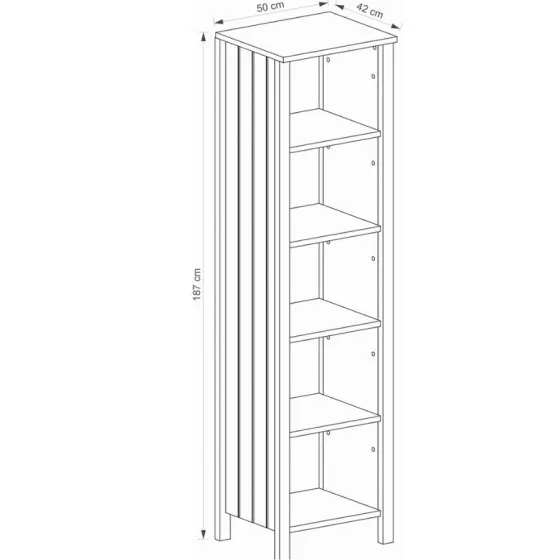 Bibliothèque en bois 4 étagères chambre enfant collection TOM