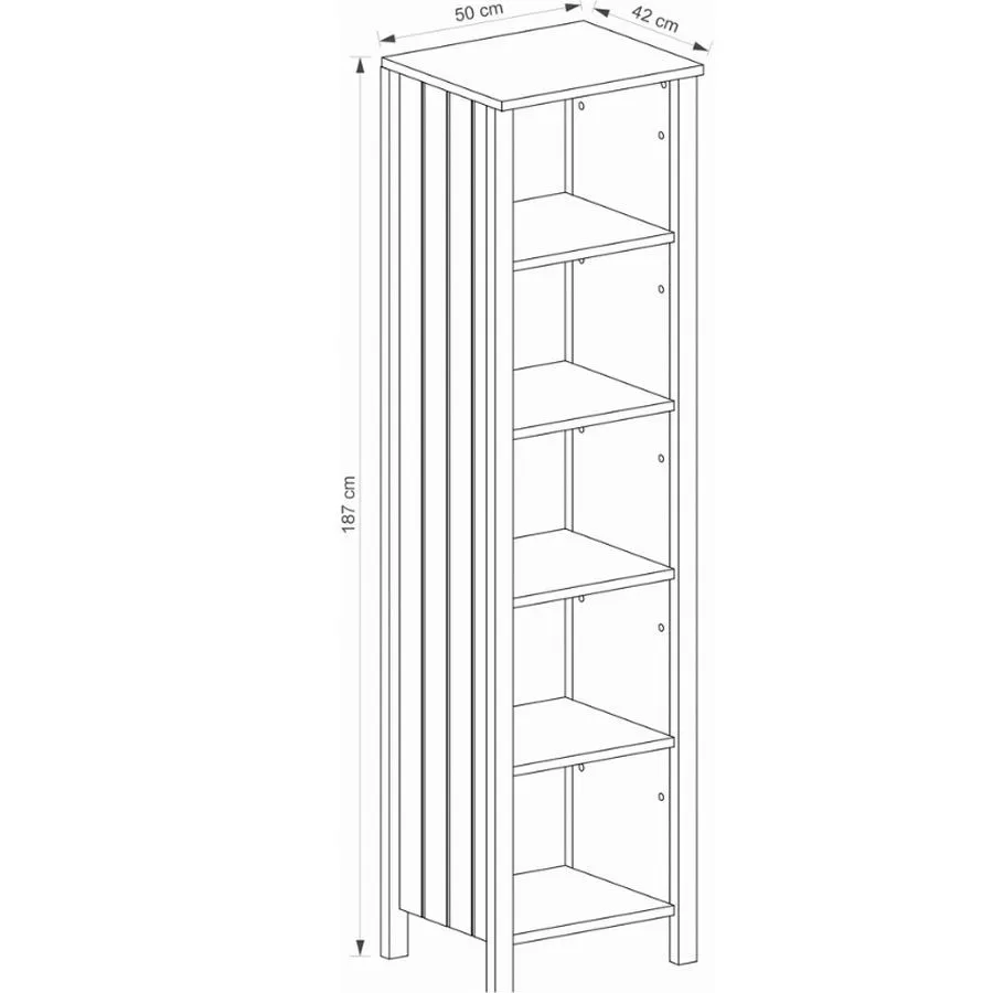 Bibliothèque en bois 4 étagères chambre enfant collection TOM