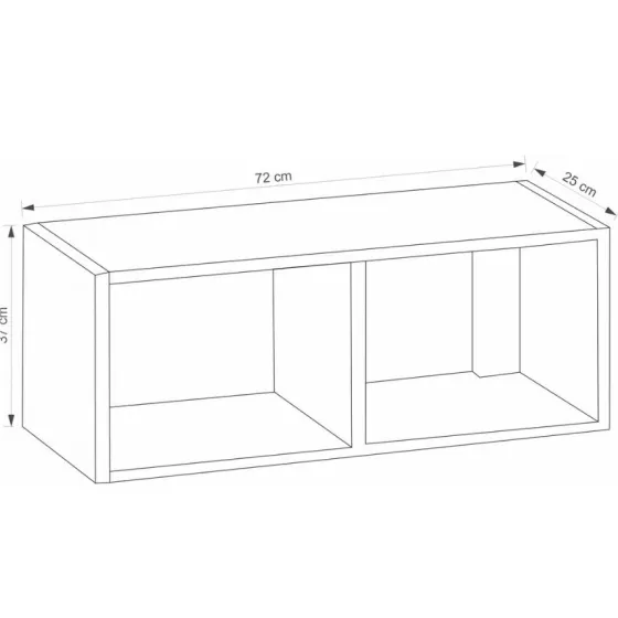 Étagère murale en bois 72x25x37 de rangement collection TED