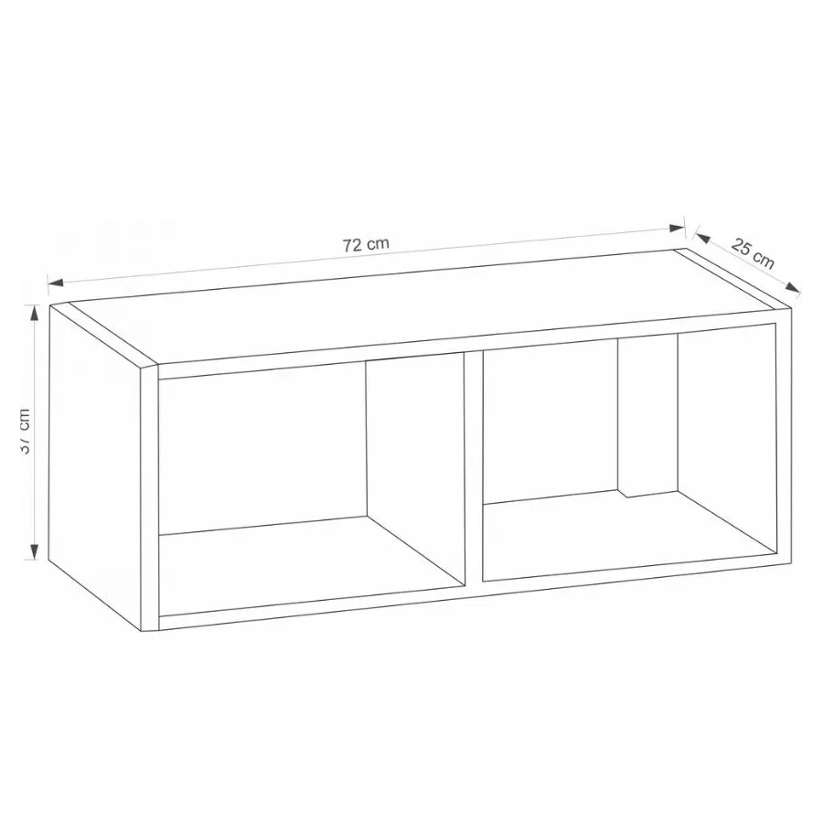 Étagère murale en bois 72x25x37 de rangement collection TED