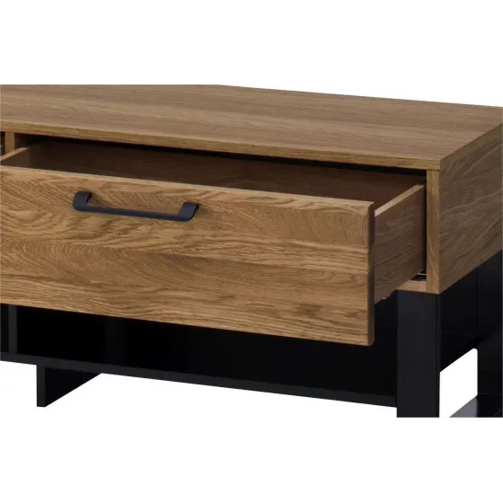 Meuble TV en bois et métal finition chêne naturel collection DIAMOND
