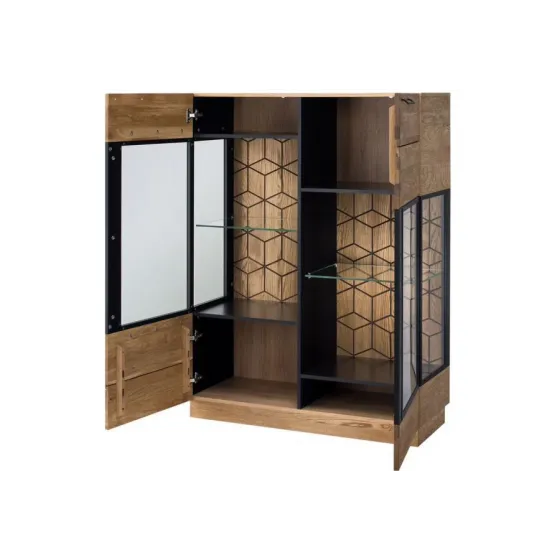 Vaisselier en bois et métal avec 8 niches de rangement DIAMOND