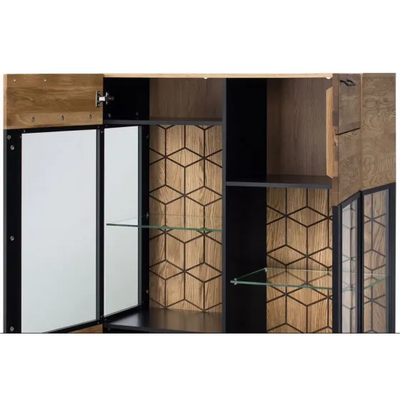 Vaisselier en bois et métal avec 2 portes collection DIAMOND