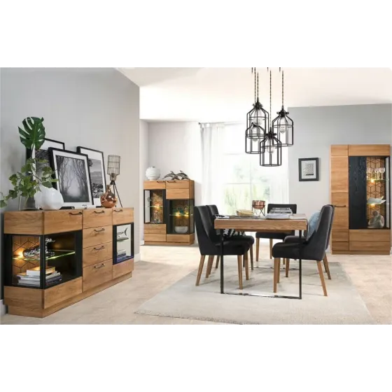 Vaisselier en bois et métal pour salle a manger collection DIAMOND
