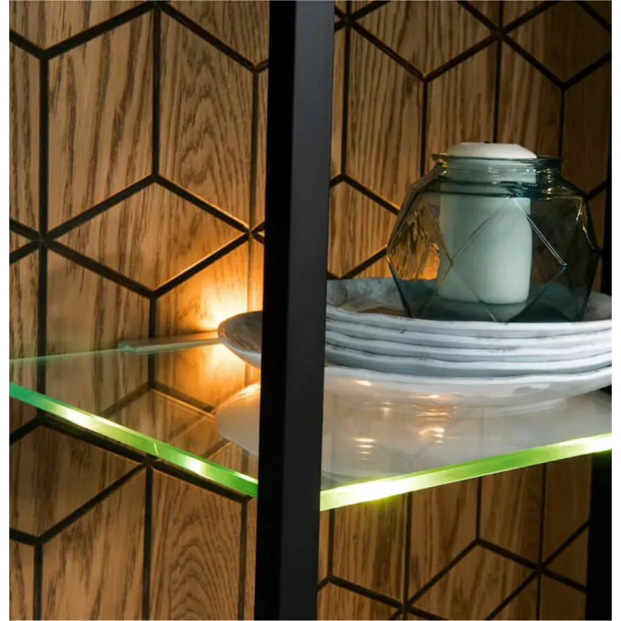 Vaisselier bois et métal avec LED incluses collection DIAMOND