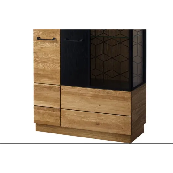 Vaisselier en chêne naturel et métal collection DIAMOND