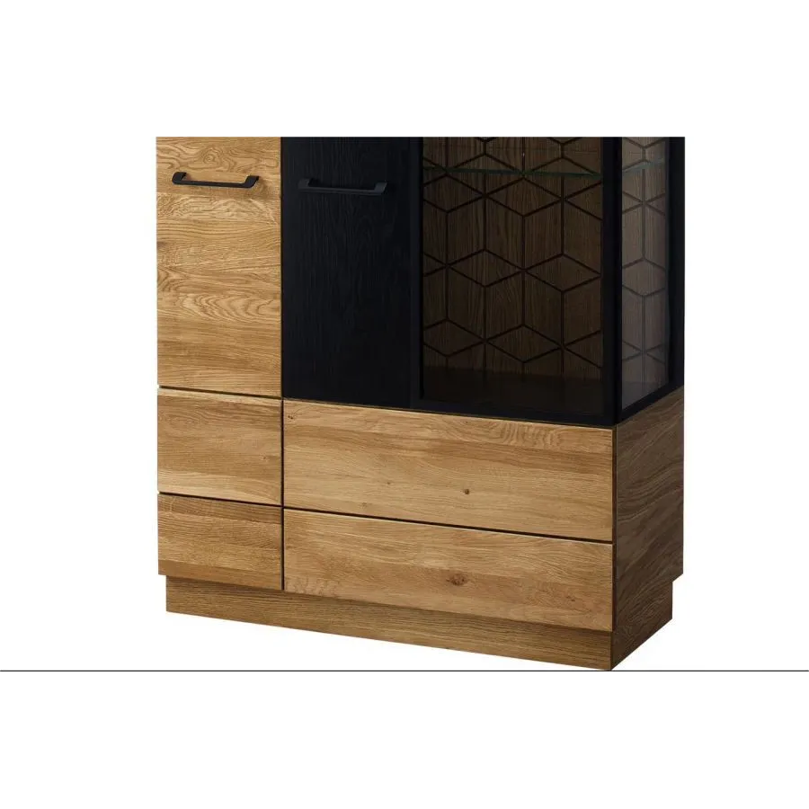 Vaisselier en chêne naturel et métal collection DIAMOND