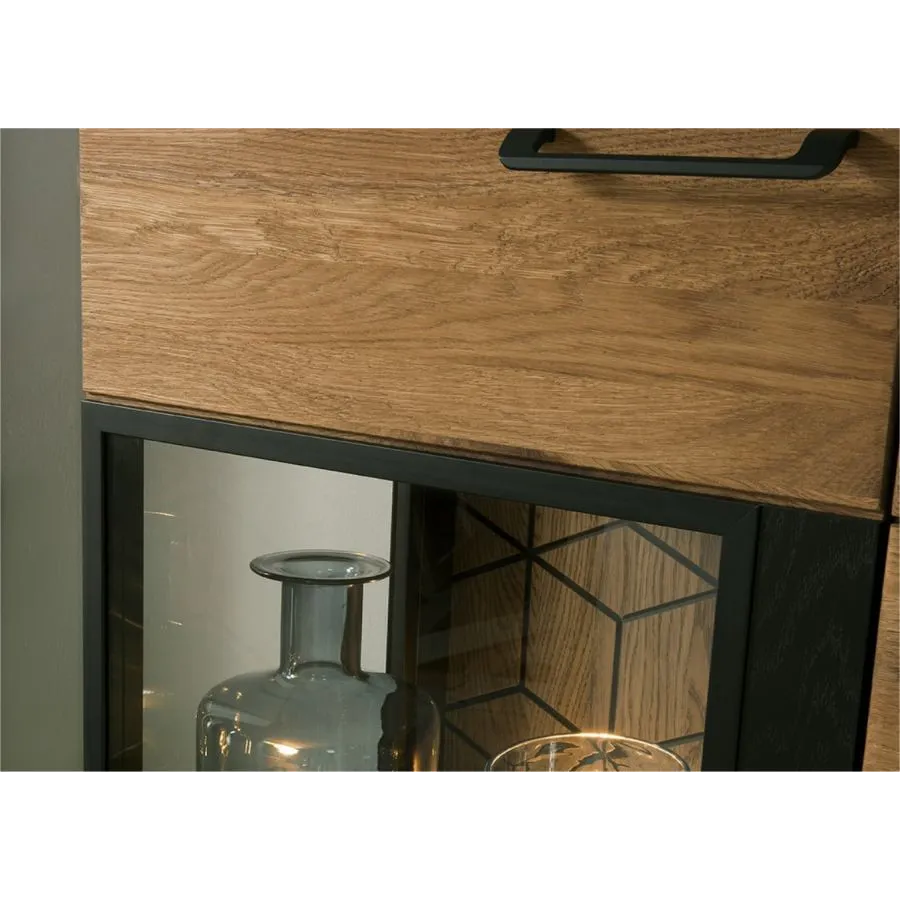 buffet en chêne naturel et métal noir collection DIAMOND