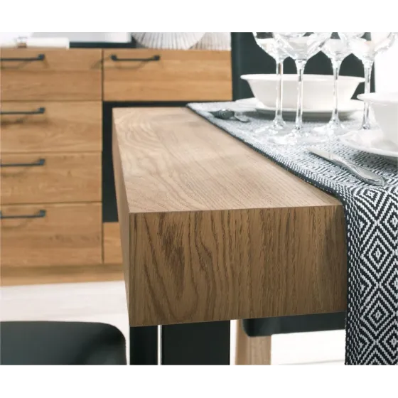 Table en bois salle à manger avec plateau 5 cm collection DIAMOND