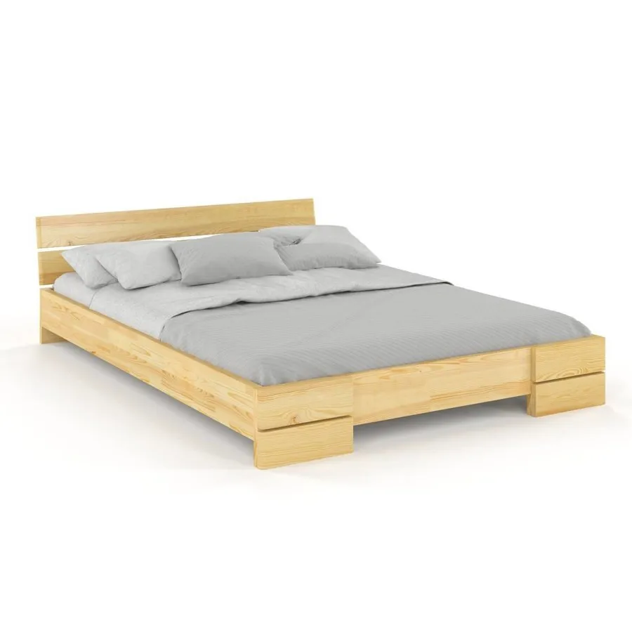 Lit en pin massif finition naturel collection INDIGO