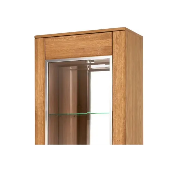 Vitrine en chêne massif avec métal chromé collection HAVANA