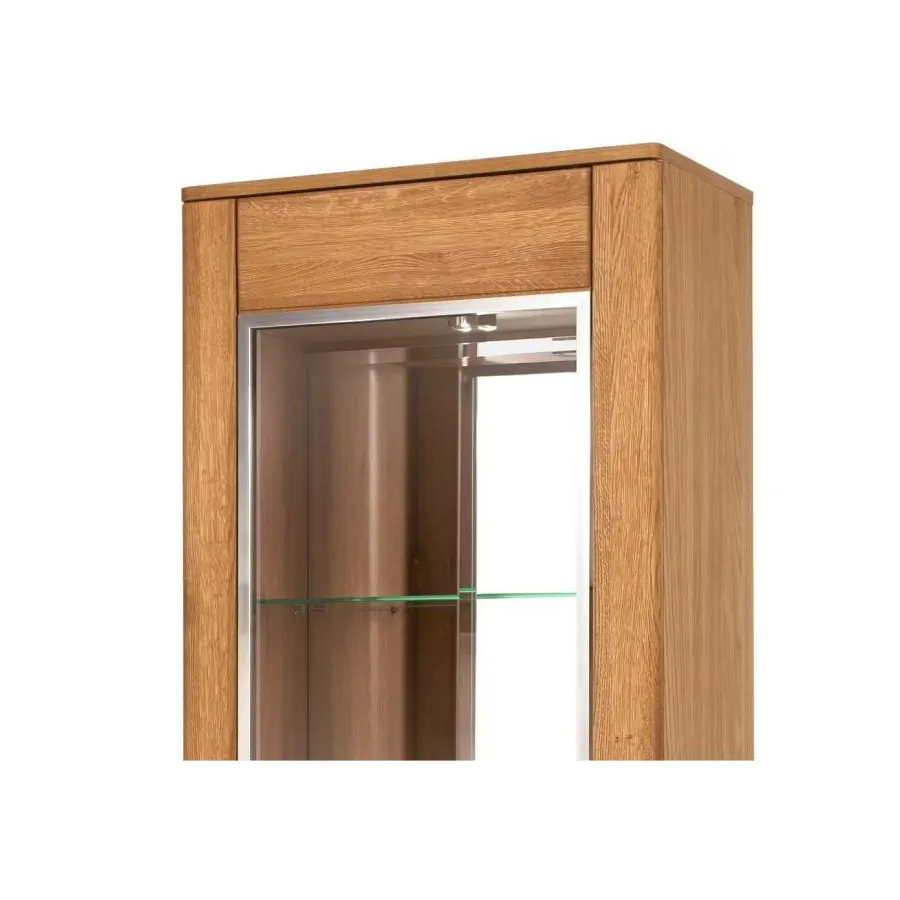 Vitrine en chêne massif avec métal chromé collection HAVANA