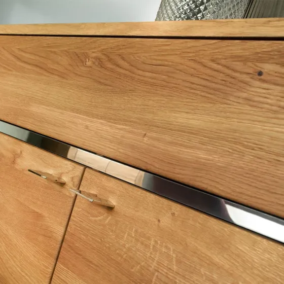 Buffet en bois avec insert métallique brillant collection HAVANA