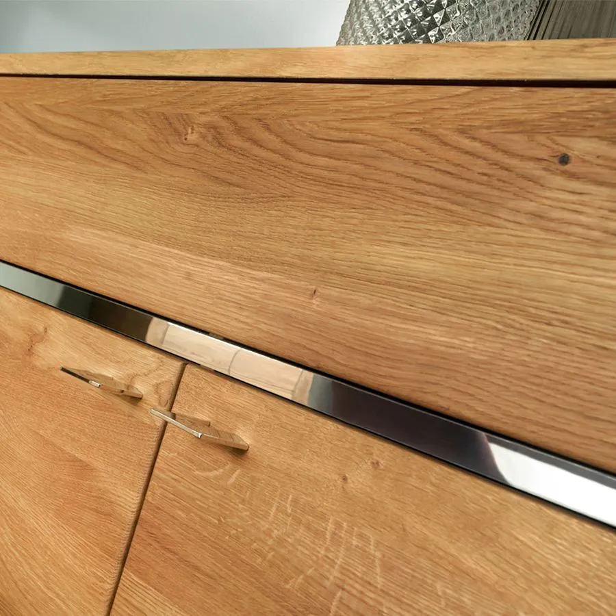 Buffet en bois avec insert métallique brillant collection HAVANA