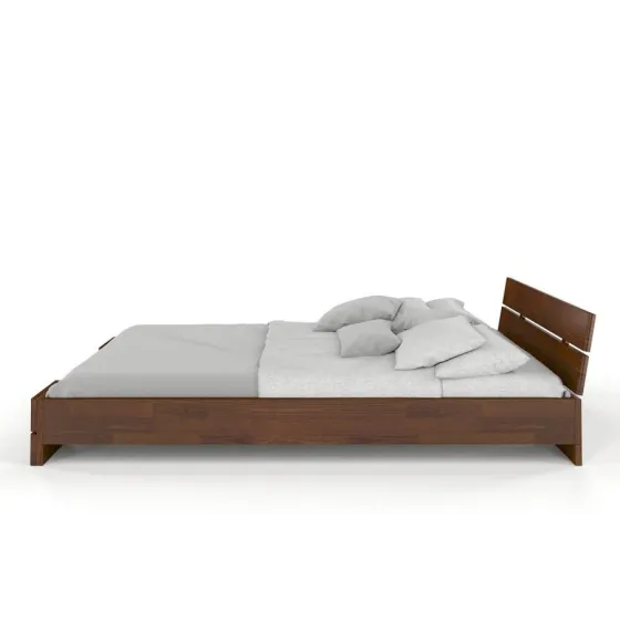 Lit en pin massif finition noyer 180x200 collection INDIGO