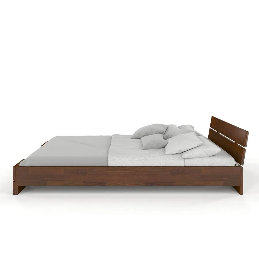 Lit en pin massif finition noyer 180x200 collection INDIGO